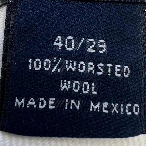 Brooks stretch dress pants mens 40x29 100% worsted wool flat front charcoal gray - Picture 4 of 9